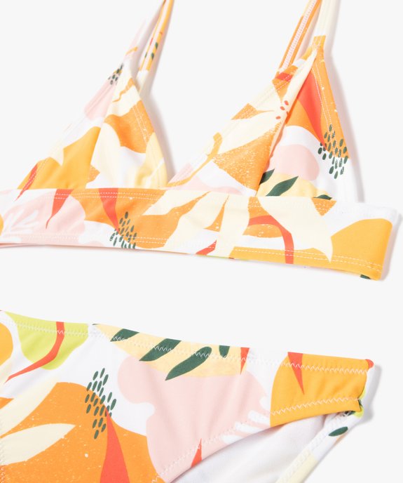 Maillot de bain fille 2 pièces à motif feuillage vue2 - GEMO (JUNIOR) - GEMO