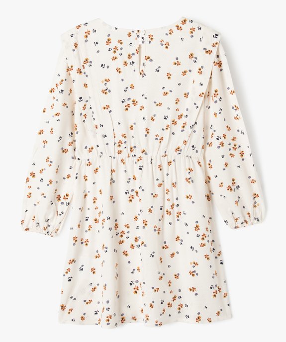 Robe de cérémonie manches longues fleurie fille - LuluCastagnette vue4 - LULUCASTAGNETTE - GEMO