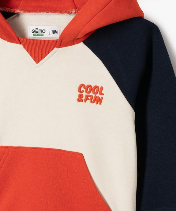 Sweat à capuche et poche kangourou facile à enfiler bébé garçon vue2 - GEMO(BEBE DEBT) - GEMO