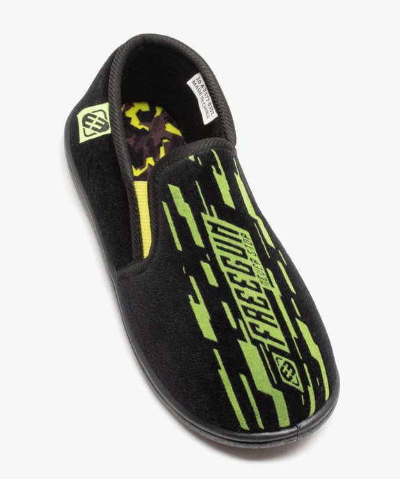 Chaussons garçon imprimés en velours à enfiler - Freegun vue5 - FREEGUN - GEMO