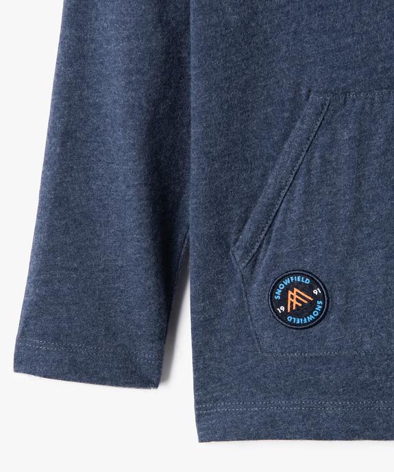 Tee-shirt garçon à manches longues et capuche vue3 - GEMO (ENFANT) - GEMO