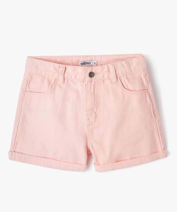 Short en denim taille haute fille vue1 - GEMO 4G FILLE - GEMO