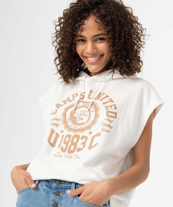 Sweat femme sans manches à capuche – Camps United vue2 - CAMPS UNITED - GEMO