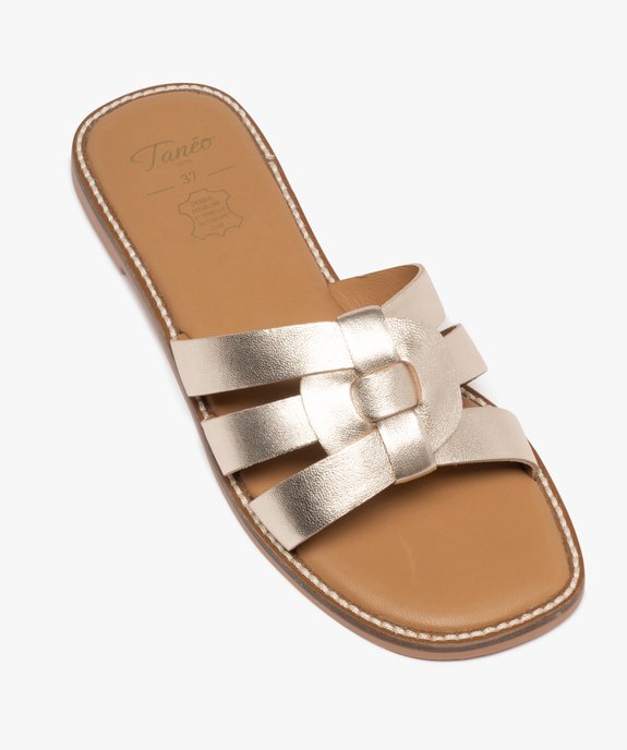 Sandales mules avec brides croisées en cuir femme - Tanéo vue5 - TANEO GEMO FOR GOOD - GEMO