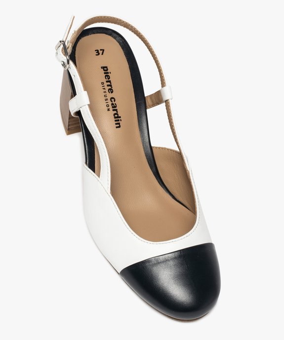 Escarpins femme bicolores à talon ouvert – Pierre Cardin vue5 - PIERRE CARDIN D - GEMO