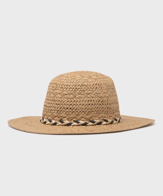 Chapeau capeline en paille de papier tressé femme vue1 - GEMO (ACCESS) - GEMO