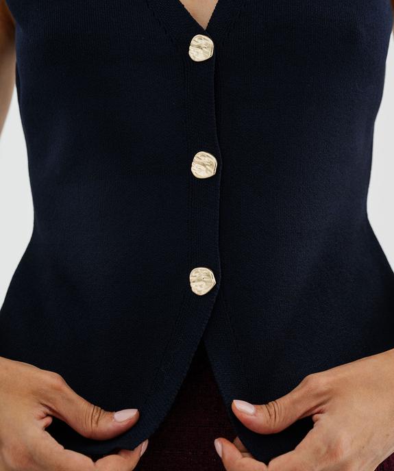 Débardeur boutonné en maille tricotée femme vue2 - GEMO(FEMME PAP) - GEMO