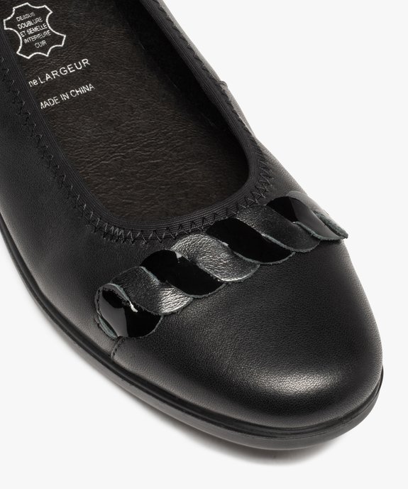Ballerines confort femme dessus cuir uni à bride fantaisie  vue6 - GEMO (CONFORT) - GEMO
