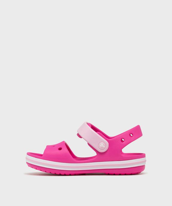 Sandales de plage fermeture scratch fille - Crocs vue3 - CROCS - GEMO