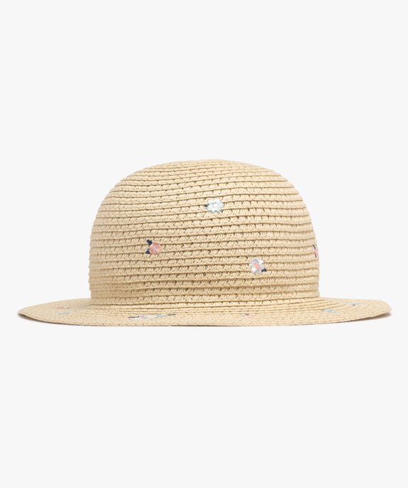 Chapeau de paille à motifs fleuris bébé fille vue1 - GEMO (ACCESS) - GEMO