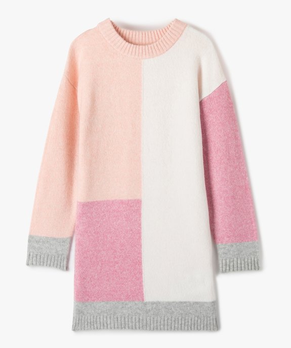 Robe pull fille en maille multicolore  vue1 - GEMO (ENFANT) - GEMO
