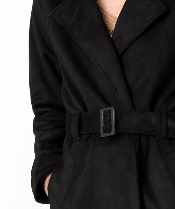 Manteau trench en suédine avec ceinture femme vue2 - GEMO(FEMME PAP) - GEMO