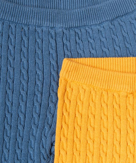 Pantalon en maille torsadée unie bébé (lot de 2) - GEMO(BB COUCHE) Pantalon en maille torsadée unie bébé (lot de 2) vue2 - GEMO(BB COUCHE) - GEMO