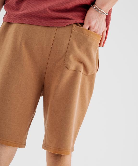 Bermuda en maille French Terry avec taille ajustable homme vue2 - GEMO 4G HOMME - GEMO