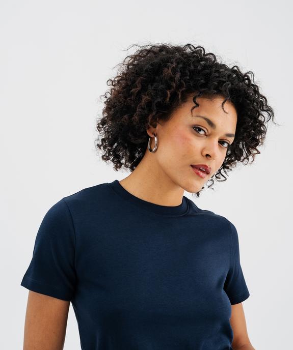 Tee-shirt manches courtes et col rond en coton résistant femme vue2 - GEMO(FEMME PAP) - GEMO