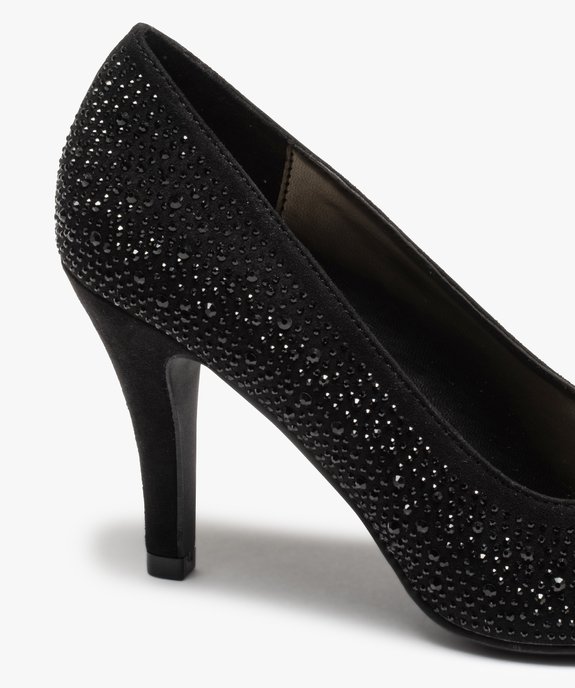 Escarpins femme unis à strass et bout pointu vue6 - GEMO(URBAIN) - GEMO