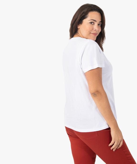 Tee-shirt femme grande taille à col V et manches courtes vue3 - GEMO (G TAILLE) - GEMO