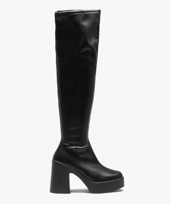 Cuissardes femme unies à talon large  vue1 - GEMO(URBAIN) - GEMO