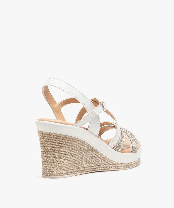 Sandales femme à talon compensé et strass vue4 - GEMO(URBAIN) - GEMO