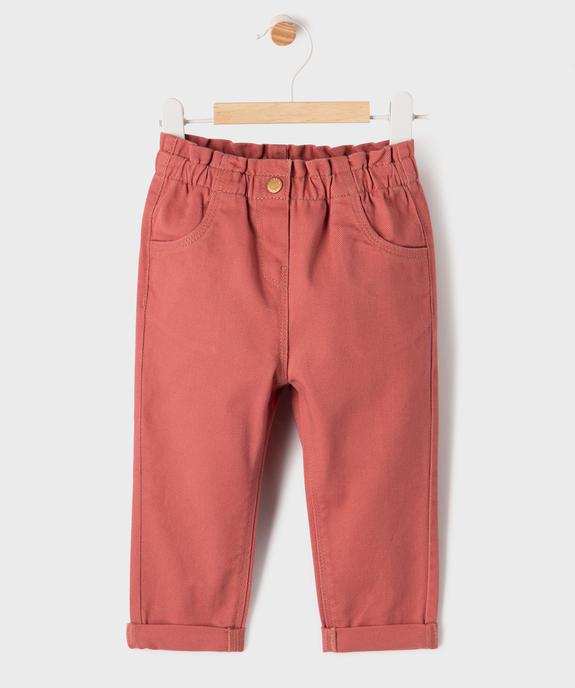 Pantalon en coton avec taille ajustable bébé fille vue1 - GEMO 4G BEBE - GEMO