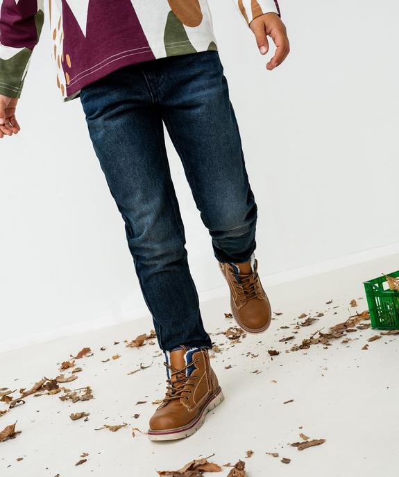 Jean délavé coupe relaxed à taille réglable garçon vue1 - GEMO (ENFANT) - GEMO