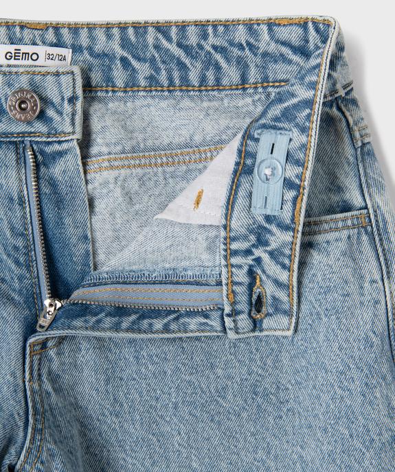 Jean baggy en denim de coton délavé fille vue3 - GEMO (JUNIOR) - GEMO