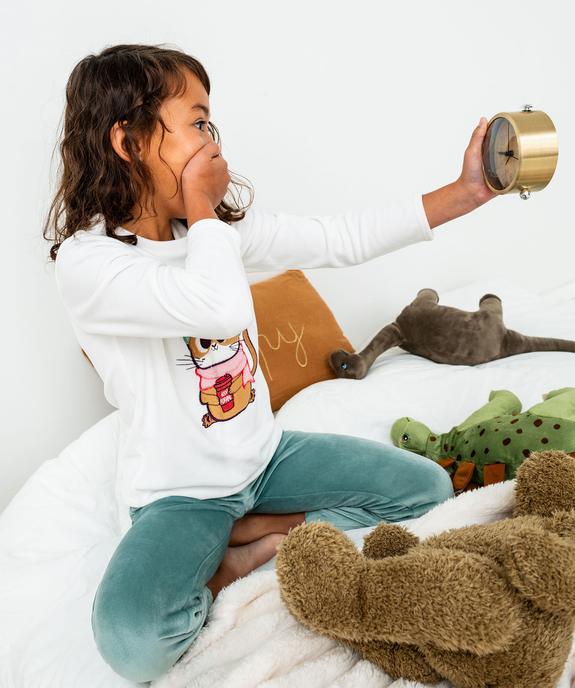 Pyjama en velours bicolore à motif chat fille vue5 - GEMO (ENFANT) - GEMO