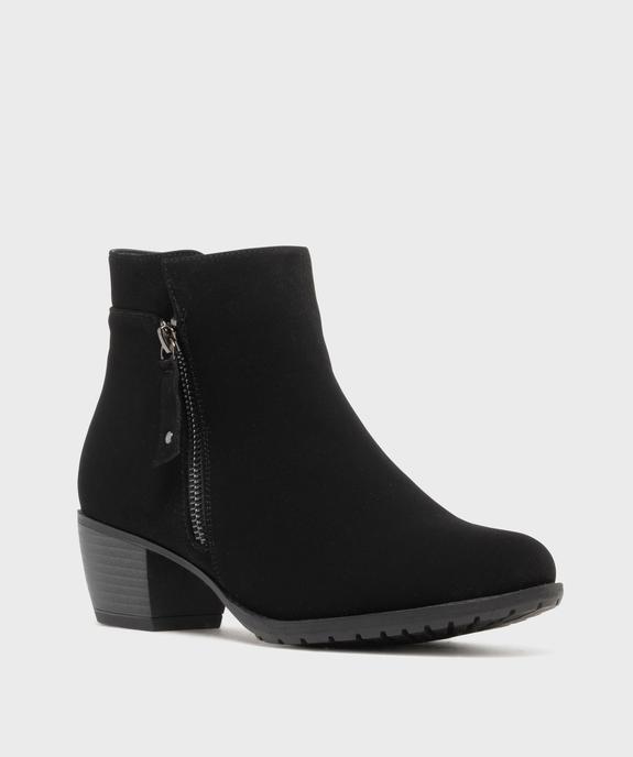 Boots fourrées à talon cubain et zip femme vue2 - G'FLEX - GEMO