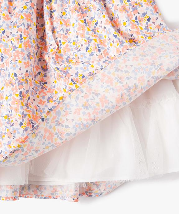 Robe de cérémonie fille à motifs fleuris avec jupon vue2 - GEMO (ENFANT) - GEMO