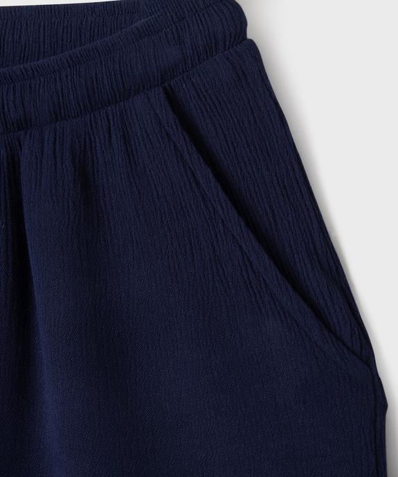 Short fluide en viscose avec taille ajustable fille vue2 - GEMO 4G FILLE - GEMO