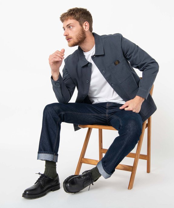 Veste homme en coton forme chemise vue5 - GEMO (HOMME) - GEMO