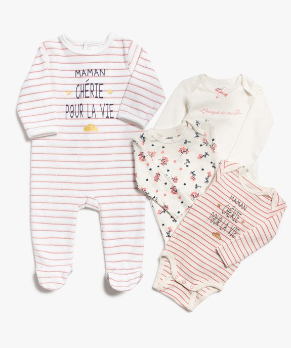Ensemble 2 pièces pyjama et bodies pour bébé fille  - GEMO