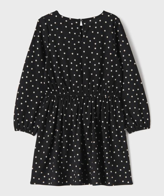 Robe courte à manches longues en maille texturée extensible fille vue3 - GEMO (ENFANT) - GEMO
