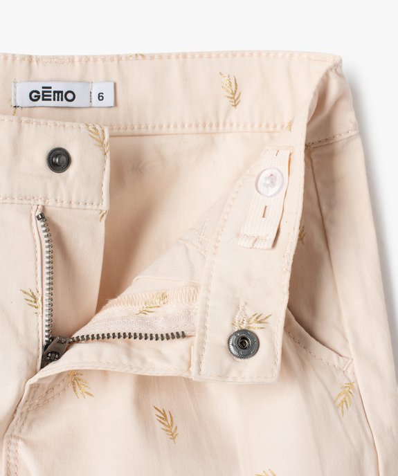 Short fille large en toile de coton avec motifs scintillants vue2 - GEMO 4G FILLE - GEMO