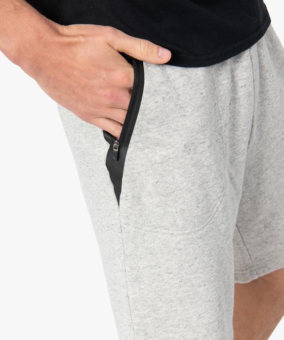Bermuda homme en maille chinée avec poches zippées vue2 - GEMO (HOMME) - GEMO