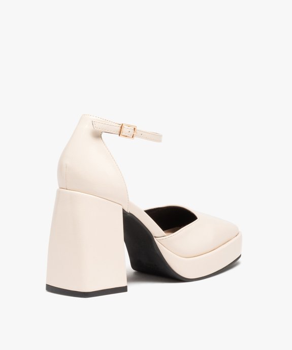 Escarpins femme vernis à bout carré et talon flare  vue4 - GEMO(URBAIN) - GEMO