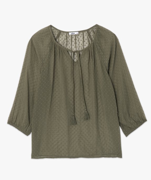 Blouse femme imprimée en voile à col rond vue4 - GEMO(FEMME PAP) - GEMO