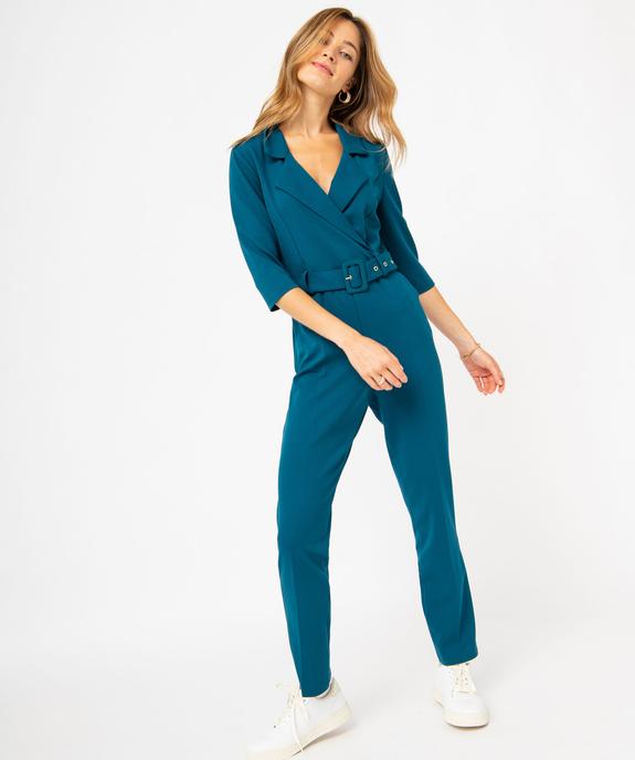 Combinaison pantalon avec col tailleur femme  vue1 - GEMO(FEMME PAP) - GEMO
