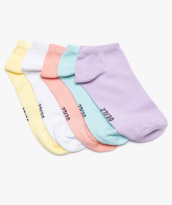 Chaussettes ultra courtes unies fille (lot de 5) vue1 - GEMO 4G FILLE - GEMO