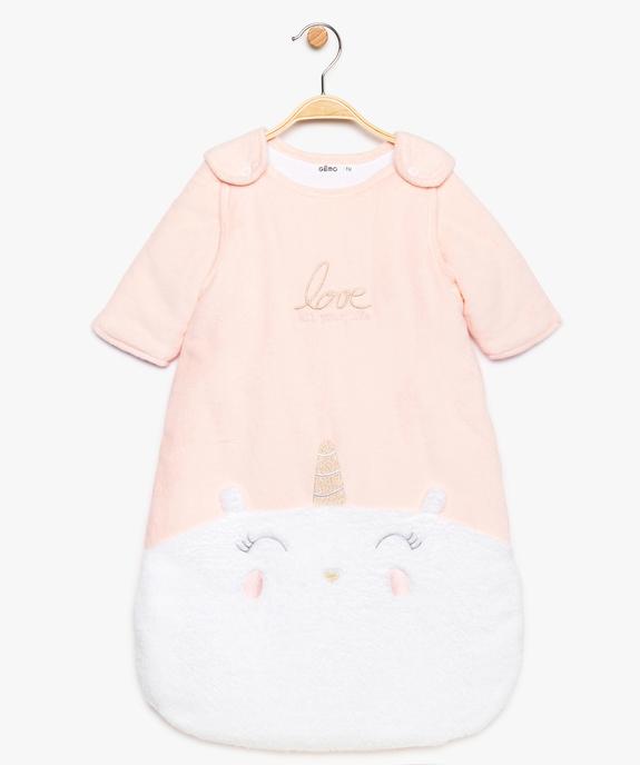 Gigoteuse bébé fille d'hiver avec manches amovibles et broderies vue1 - GEMO(BB COUCHE) - GEMO