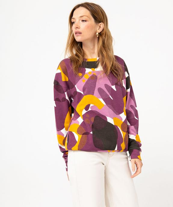 Sweat imprimé à col rond femme vue1 - GEMO 4G FEMME - GEMO
