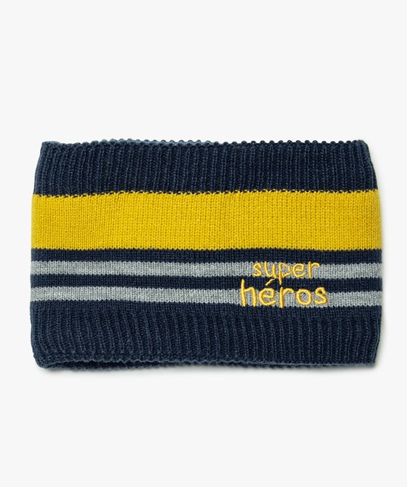Snood bébé garçon rayé à doublure chaude vue1 - GEMO(BEBE DEBT) - GEMO