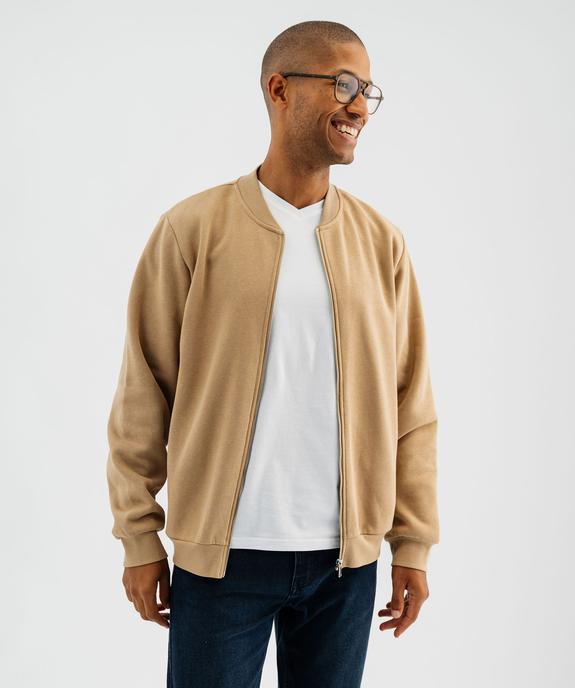 Sweat zippé en molleton doux homme vue1 - GEMO (HOMME) - GEMO