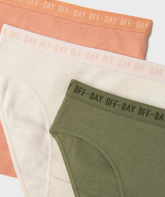 Culottes en maille côtelée coton stretch fille (lot de 3) vue2 - GEMO 4G FILLE - GEMO