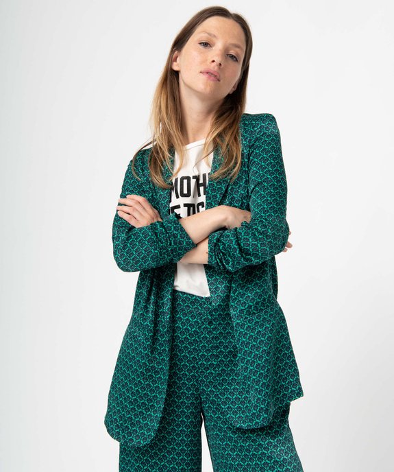 Veste blazer femme imprimée en matière satinée vue1 - GEMO(FEMME PAP) - GEMO