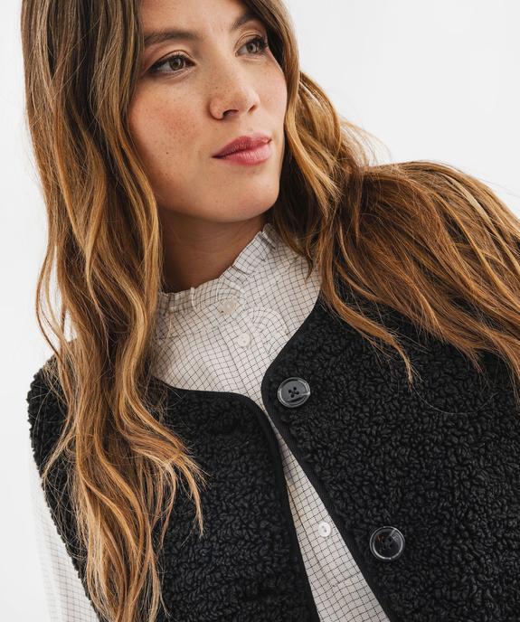 Veste sans manches en sherpa femme vue2 - GEMO 4G FEMME - GEMO