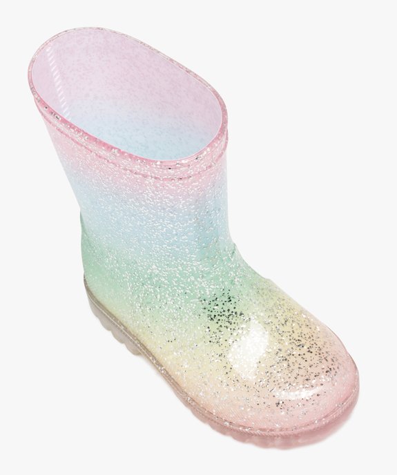 Bottes de pluie fille arc-en-ciel à paillettes vue6 - LOVELY WINGS - GEMO