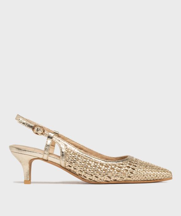 Escarpins slingbacks à tige tressée et ajourée femme vue1 - FOLLOW ME - GEMO