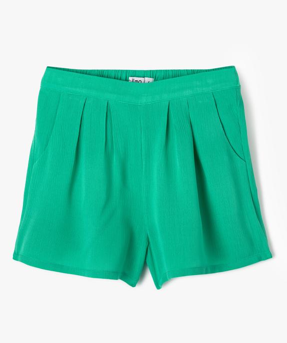 Short ample en viscose froissée fille vue1 - GEMO 4G FILLE - GEMO