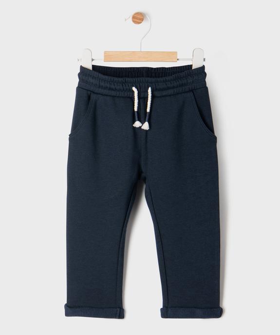 Pantalon en maille avec taille élastique et revers bébé fille vue1 - GEMO 4G BEBE - GEMO